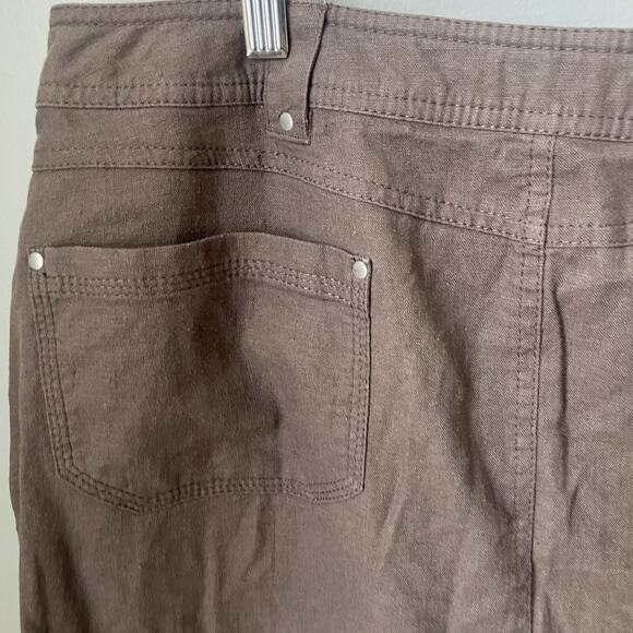 Pendleton Linen Blend Womens Skirt Brown Size 14 Mid Length Tie Waist‎ - Picture 7 of 11